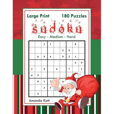 Large Print Sudoku - Christmas Edition - 180 Easy to Hard Puzzles: Large Print Sudoku Book for Adults - Book 1