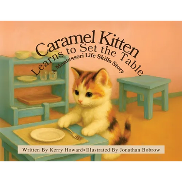 Caramel Kitten Learns to Set the Table