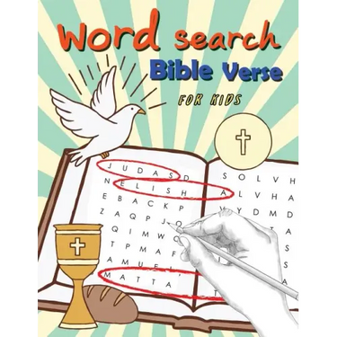 Word Search Bible Verse for Kids: Word Search for Bible Study for Kids Ages 6-8