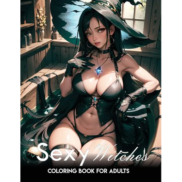 Sexy coloring book for adults: Witches: Manga Art & Anime Enthusiasts Stress Relief Naughty Adult Coloring