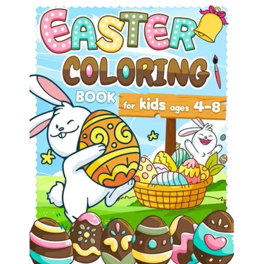 Easter Coloring Book for Kids ages 4-8: 44 Funny Animals with their Easter Eggs to color - Easter activity book for girls and boys - Religious christi