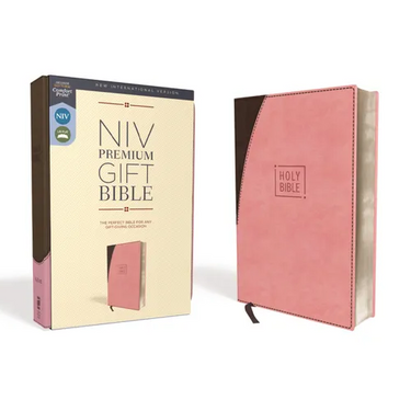 Niv, Premium Gift Bible, Leathersoft, Pink/Brown, Red Letter Edition, Comfort Print