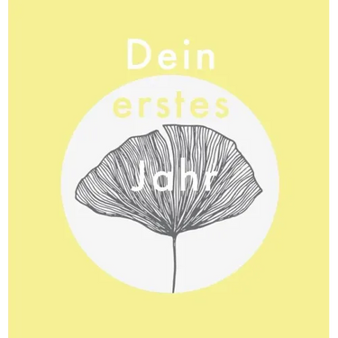Dein erstes Jahr: Babyalbum beige gelb, zum Eintragen der schönsten Momente und Erinnerungen für unser erstes gemeinsames Jahr