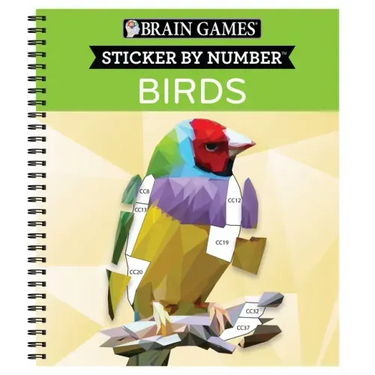 Brain Games - Sticker by Number: Birds (42 Images to Sticker)