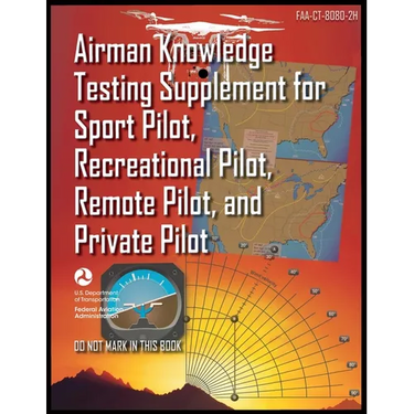 Airman Knowledge Testing Supplement for Sport Pilot, Recreational Pilot, Remote Pilot, and Private Pilot: Faa-Ct-8080-2h
