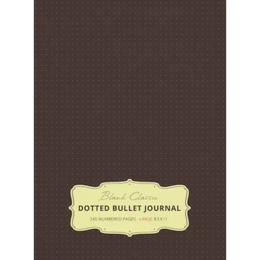 Large 8.5 x 11 Dotted Bullet Journal (Brown #13) Hardcover - 245 Numbered Pages
