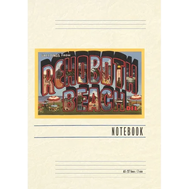 Vintage Lined Notebook Greetings from Rehoboth Beach