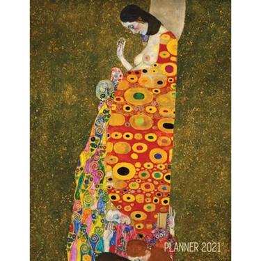 Gustav Klimt Weekly Planner 2021: Hope II Artistic Art Nouveau Daily Scheduler With January - December Year Calendar (12 Months) Beautiful Artsy Yello