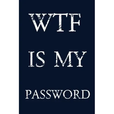 Wtf Is My Password: Keep track of usernames, passwords, web addresses in one easy & organized location - navy blue Cover