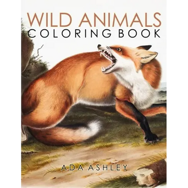 Wild Animals Coloring Book: 40+ Coloring Pages of Audubon Illustrations of North American Wildlife, Including Wolf, Bear, Tiger, Deer, Bison... (W