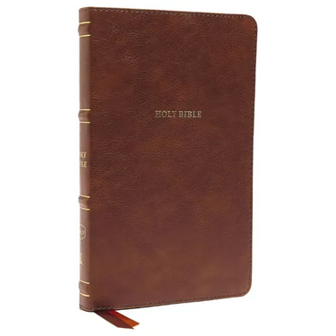 Nkjv, Thinline Bible, Leathersoft, Brown, Thumb Indexed, Red Letter Edition, Comfort Print: Holy Bible, New King James Version