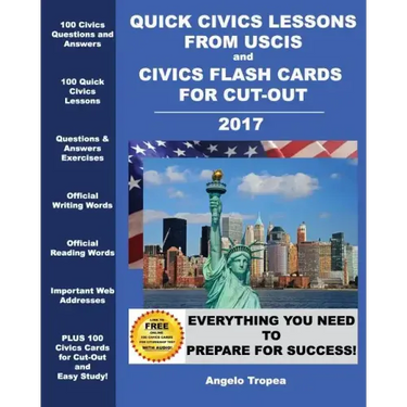 Quick Civics Lessons from USCIS and Civics Flash Cards for Cut-Out