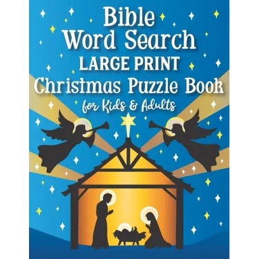 Bible Word Search Large Print Christmas Puzzle Book for Kids and Adults