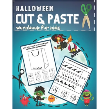 Halloween Cut & Paste Workbook for Kids: Activity Puzzle Book for Preschool Children Scissor Skills Kids