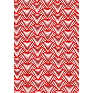 Japanese Kanji Practice Paper Notebook: 130 sheets, Asian Calligraphy, Red Geometric Artwork