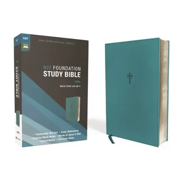 Niv, Foundation Study Bible, Leathersoft, Teal, Red Letter