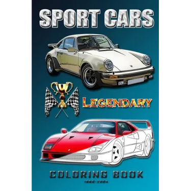 Legendary sports cars 1960-2004.: Coloring book for all ages.