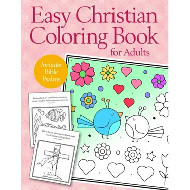 Easy Christian Coloring Book for Adults: Calming Large Print Psalms for Seniors and Beginners