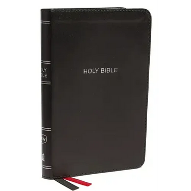 NKJV, Thinline Bible, Compact, Imitation Leather, Black, Red Letter Edition