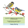 Color by Number Adult Coloring Book of Spring Birds: Spring Bird Scenes, Large Print Spring Birds Coloring Book for Adults
