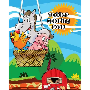 Toddler Coloring Book: Farm Animals, Activity Book for Kids Ages 2-4, Giant Coloring Books for Kids