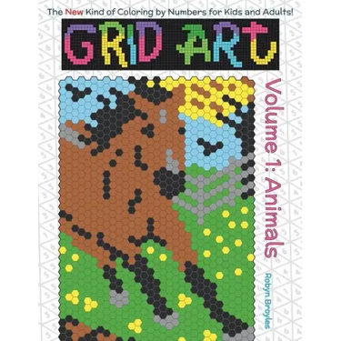 Grid Art: Animals: Coloring Book for Kids and Adults