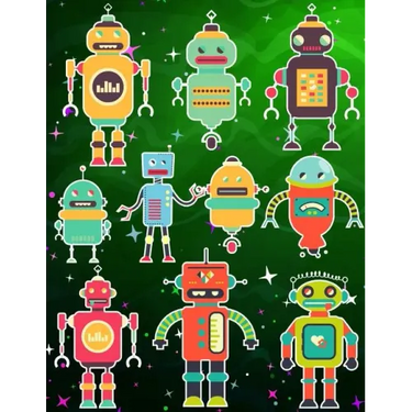 Robots Sticker Album For Boys: 100 Plus Pages For PERMANENT Sticker Collection, Activity Book For Boys - 8.5 by 11