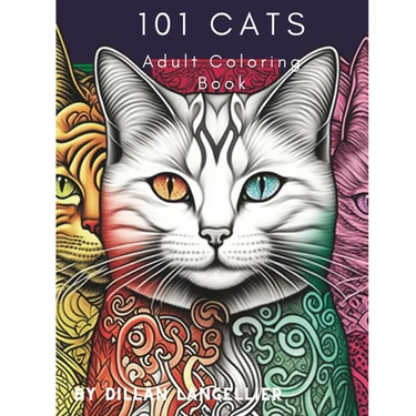 101 Cats Adult Coloring Book