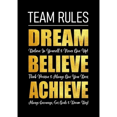 Team Rules - Dream - Believe - Achieve: Motivational Company Gifts for Employees - Coworkers - Office Staff Members - Inspirational Teamwork Gift