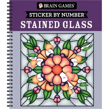 Brain Games - Sticker by Number: Stained Glass (28 Images to Sticker)