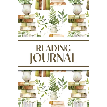 Reading Journal (Watercolour Stacked Books with Potted Plants): 6"x9" Book Lover's Diary; Book/Series Reviews, Reading Tracker, Favorite Book List, Fa