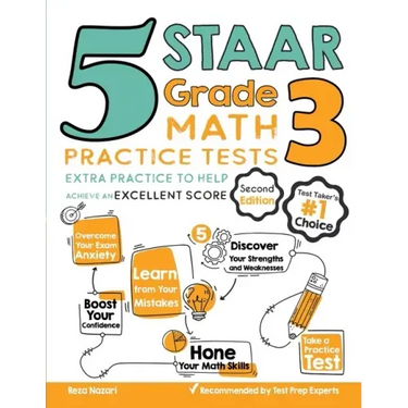 5 STAAR Grade 3 Math Practice Tests: Extra Practice to Help Achieve an Excellent Score