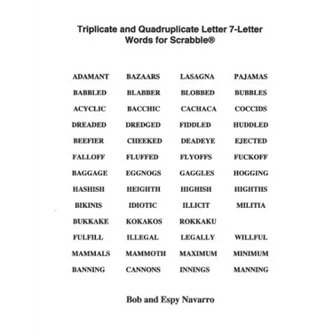 Triplicate and Quadruplicate Letter 7-Letter Words for Scrabble