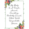 My body is a temple, ancient, crumbling, probably cursed, filled with unspeakable horror: Funny Sarcastic Office Gag Gifts For Coworkers Birthday, Chr
