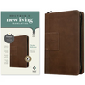 NLT Thinline Reference Zipper Bible, Filament Enabled (Leatherlike, Atlas Rustic Brown, Indexed, Red Letter)