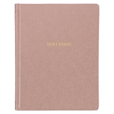 KJV Note-Taking Bible Large Print (Faux Leather Hardcover, Rose Gold)