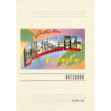 Vintage Lined Notebook Greetings from Clearwater, Florida