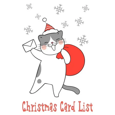 Christmas Card List: Organize and Track Holiday Greetings Sent and Received Cat & Snowflake Theme