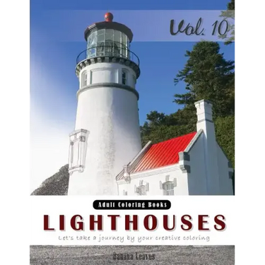 Lighthouses: Places Grey Scale Photo Adult Coloring Book, Mind Relaxation Stress Relief Coloring Book Vol10.: Series of coloring bo