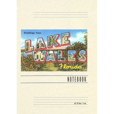 Vintage Lined Notebook Greetings from Lake Wales, Florida