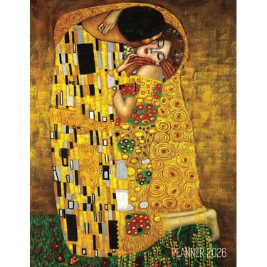 Gustav Klimt Planner 2026: The Kiss Daily Organizer (12 Months) Romantic Gold Art Nouveau Painting Austrian Art Monthly Scheduler