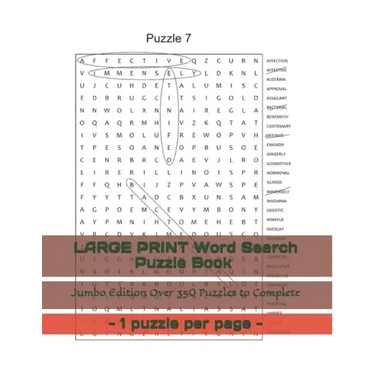 LARGE PRINT Word Search Puzzle Book - 1 puzzle per page - Jumbo Edition Over 350 Puzzles to Complete