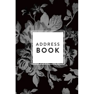 Address Book: Greyscale Floral, 6x9, 130 Pages, Professionally Designed
