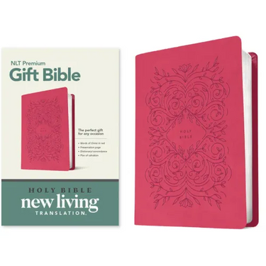 Premium Gift Bible NLT (Leatherlike, Very Berry Pink Vines, Red Letter)