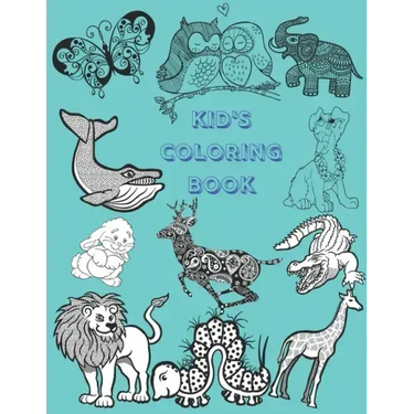 Kid's Coloring Book: JUMBO Nature Coloring Book for Kids. Exciting Photos of Animals and Plants with Colorable BUBBLE LETTERS