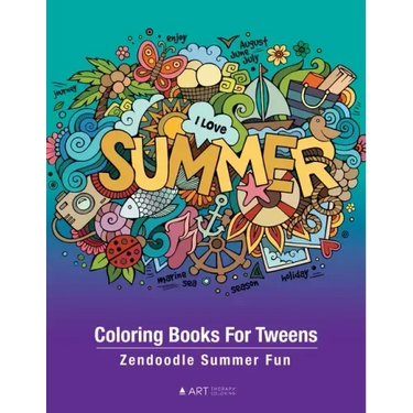 Coloring Books For Tweens: Zendoodle Summer Fun: Ocean Colouring Pages For Boys & Girls of All Ages, Tweens, Intricate Zentangle Drawings For Str