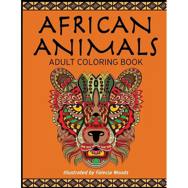 African Animals: Adult Coloring Book
