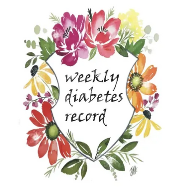 Weekly Diabetes Record: Flower Cover, Enough For 106 Weeks or 2 Years, Blood Sugar / Insulin Dose & Grams Carb Tracker, 4 Time Before-After (B