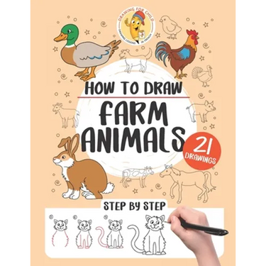 How to draw farm animals: 21 step-by-step
