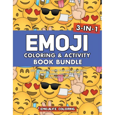 Emoji Coloring & Activity Book Bundle: 3-in-1 250+ Pages of Pure Fun and Creativity: Drawing Guides, Coloring Pages & Activity Pages